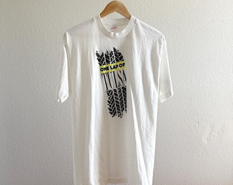 Vintage 1990’s Single Stitch Tulsa Running Racing Graphic Tee Shirt - Large