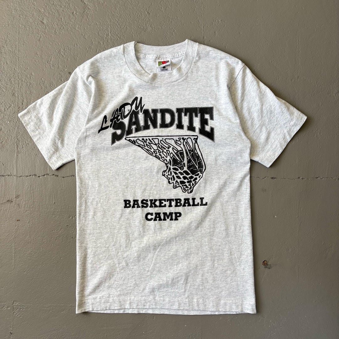 Sandite Vintage 1990βs Single Stitch Sandite Basketball Graphic Tee Shirt ...