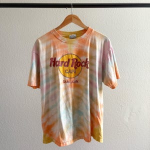 Vintage 80’s Single Stitch Hard Rock Cafe Tie Dye Graphic Tee Shirt - Large