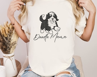 Doodle Mom Shirt Trendy Bernedoodle Top Women's Puppy Shirt Bernedoodle Gift Dog Lover Apparel Minimalist T-Shirt Comfortable Fall Shirt
