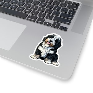 Bernedoodle Sticker, Doodle Computer Sticker, Dog Lover Sticker, Bernese Mountain Dog, Poodle Sticker, Gift for Dog Mom, Dog Dad