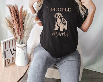Doodle Mama Shirt Trendy Bernedoodle Top Women's Puppy Shirt Bernedoodle Mom Gift Dog Lover Neutral Color TShirt Comfortable Fall Shirt