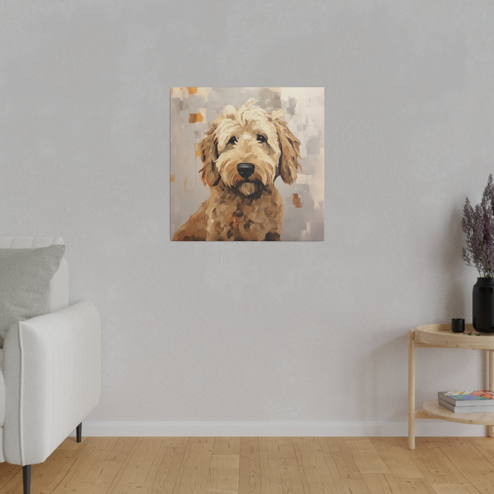 Goldendoodle Dog Canvas: Modern Home Decor, Dog Mom Gift - Etsy