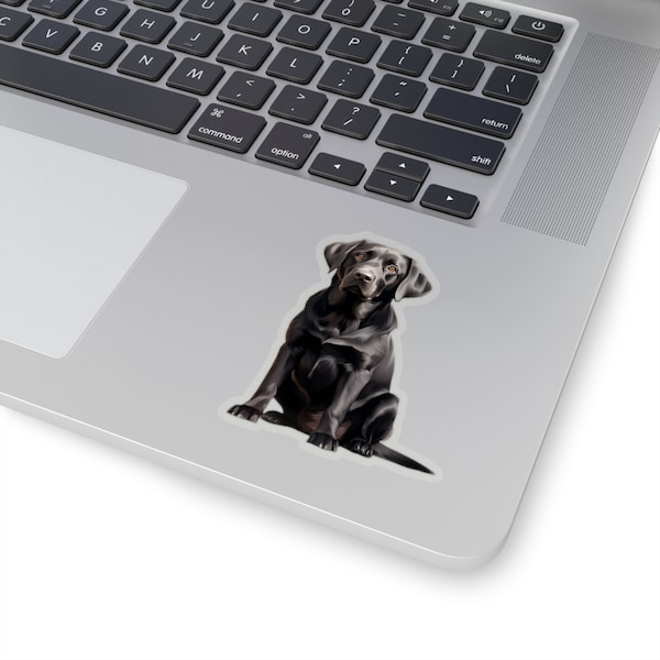 Black Lab Sticker, Black Labrador Computer Sticker, Dog Vinyl Graphic, Dog Decal, Puppy Water Bottle Sticker, Canine Patch Cling