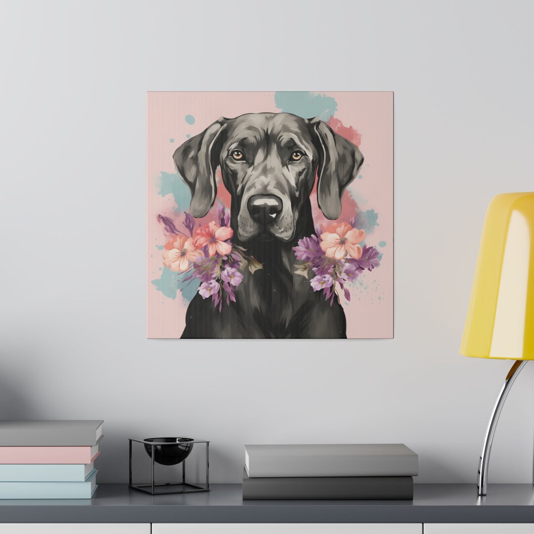 Dog Canvas Great Dane Wall Art Mastiff Dog Artwork Boho Etsy