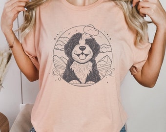 Doodle Mom Shirt Trendy Bernedoodle Top Women's Puppy Shirt Bernedoodle Gift Dog Lover Apparel Minimalist T-Shirt Comfortable Fall Shirt