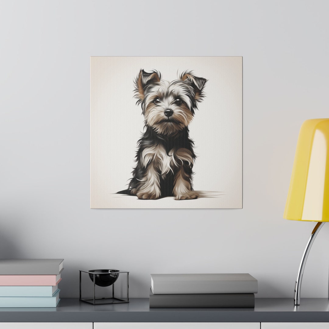 Yorkie Wall Art Canvas Yorkshire Terrier Artwork Creative Etsy