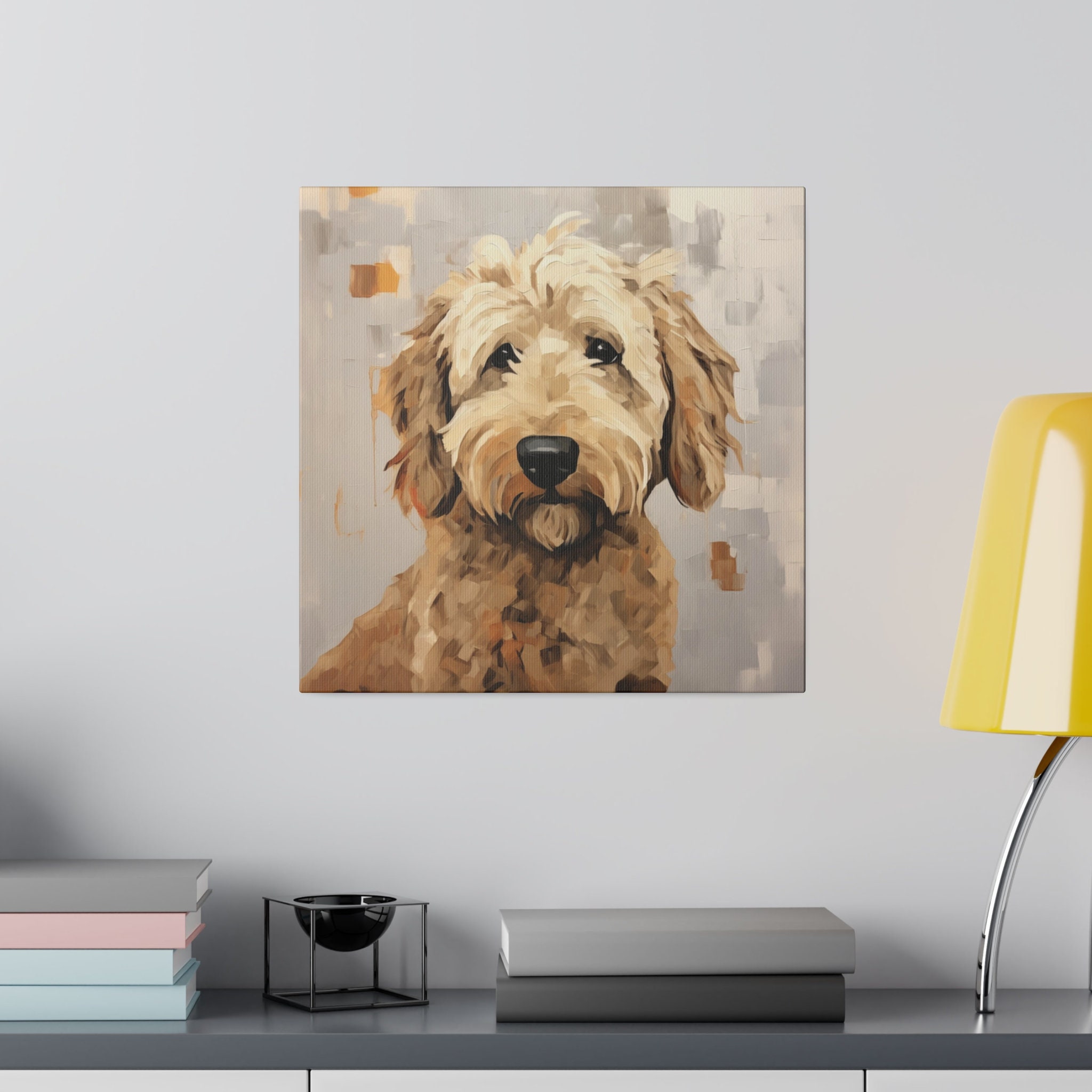Modern Lite Brite Pet Dog Portrait Canvas Wall Art Home Décor 