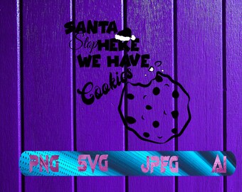 Santa Stop Here/ Women Christmas Tee/retro Christmas graphic Tee/ High Quality/ Svg Circuit File/ Digital Svg Download/