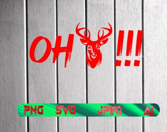 Oh Deer Png svg, Ai, Jpg, Christmas Clip art, Christmas Hunting svg cutfile, Holiday png,Reindeer SVG, Svg Files For Cricut,Kids Xmas svg