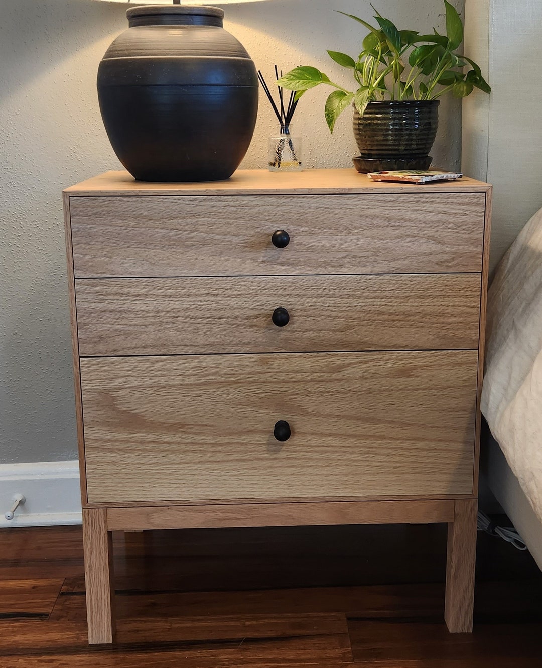 Solid Red Oak Night Stands Etsy