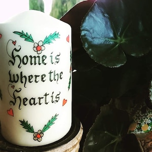 New Home candle gift, Moving Home keepsake gift, House Candle gift, Personalized Pillar Candle, Housewarming Party, House warming candle