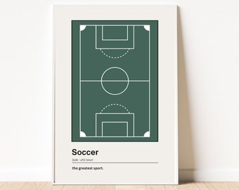 Soccer Definition Print | Soccer Field | Green Soccer Prints | Boys Room Décor | Soccer Poster | Kids Room Art | Teen Boys Prints |