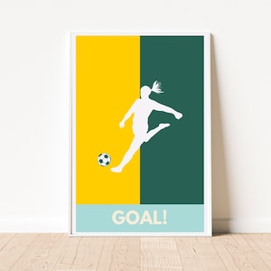 Girls Soccer Print | Australia | Girls Room Décor | Soccer Poster | Kids Room Art | Teen Girls Prints | Goal Print | Football |