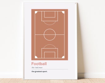 Football Definition Print | Pink Football Prints | Girls Room Décor | Football Poster | Kids Room Art | Teen  Prints |Soccer | Boho |