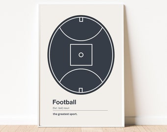 Football Definition Print | Blue Football Prints | Boys Room Décor | Kids Room Art | Teen Boys Prints | Australian Footy | Aussie Rules