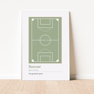 Soccer Definition Print | Soccer Field | Green Soccer Prints | Boys Room Décor | Football Poster | Kids Room Art | Teen Prints |