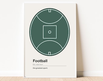 Football Definition Print | Green Football Prints | Boys Room Décor | Kids Room Art | Teen Boys Prints | Australian Footy | Aussie Rules