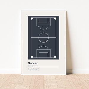 Soccer Definition Print | Soccer Field | Blue Soccer Prints | Boys Room Décor | Soccer Poster | Kids Room Art | Teen Boys Prints |