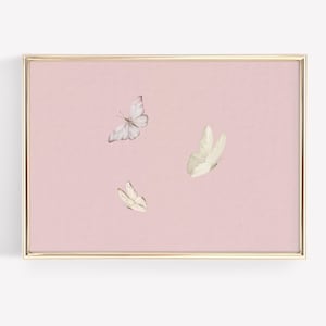 Roze vlinder kunst aan de muur, print blozen kinderkamer, decor babykamer meisje, Preppy Home Art, poster vintage vlinder, print elegante meisjeskamer, print print meisjeskamer