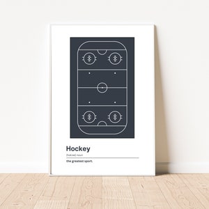 Blue Ice Hockey Definition | Boys Room Décor | Kids Room Art | Teen Boys | Rink Art | Hockey Fan | Minimalist | Modern Sports Art Print