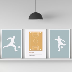 Set of 3 Soccer Prints | Soccer Field | Soccer Definition | Boys Room Décor | Soccer Poster | Kids Room Art | Teen Boys Prints |