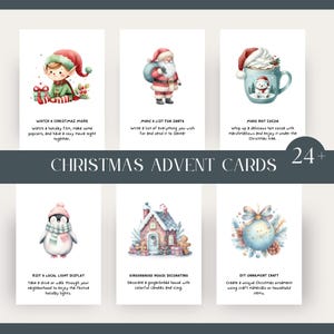 24+ afdrukbare adventskaarten voor kinderen, adventskaarten voor kinderen, direct downloaden, leuke kerstkaarten, kerstactiviteiten
