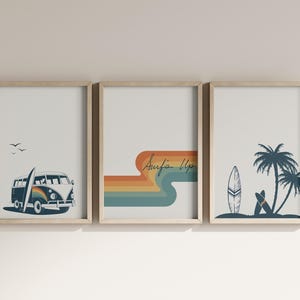 Retro Surf Van Print Set: Boho Coastal Wall Art (Digital Download)