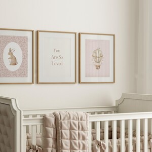 Pink Nursery Gallery Wall Set, Blush Pink Nursery Decor, Girls Gallery ...