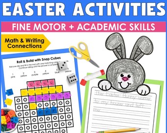 Easter Fine Motor Activities for Preschool, Pre-K, Kindergarten | Easter Crafts, Playdough Mats, Dot to Dot, Tracing & Writing Printables