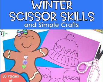 Winterschaarvaardigheden en knutselen voor kinderen – afdrukbare knip- en plakactiviteiten voor de kleuterschool, de kleuterschool en het eerste leerjaar