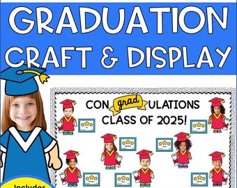 Printable Graduation Craft for Kids – Editable Photo Activity for Preschool, Kindergarten & 5th Grade End of Year Bulletin Board