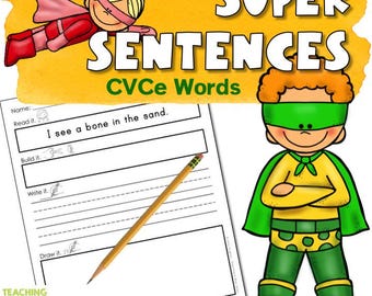 Printable Sentence Writing Worksheets for Kids – Kindergarten & 1st Grade Sentence Building Practice (Read, Cut, Write, Draw)