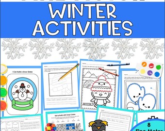 Winter Fine Motor Activities for Preschool and Kindergarten | Winter Crafts, Playdough Mats, Dot to Dot Worksheets, Tracing, Writing & More