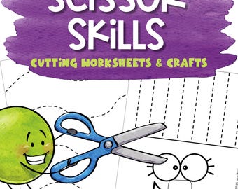 Scissor Skills and Cutting Practice Worksheets with Easy Crafts – Fine Motor Activities for Kids in Preschool, Kindergarten, and First Grade