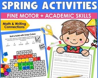 Spring Fine Motor Activities for Kids | Preschool Crafts, Playdough Mats, Tracing Worksheets, Dot to Dot, Printable Learning Activities
