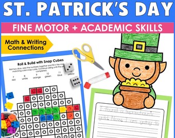 St. Patrick's Day Fine Motor Activities for Kids - Crafts, Playdough Mats, Tracing Pages, Dot to Dot Worksheets, Printable Activities