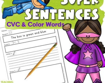 Printable Sentence Unscramble Worksheets for Kids – Sentence Writing Practice for Kindergarten & 1st Grade (Read, Cut, Write, Draw)