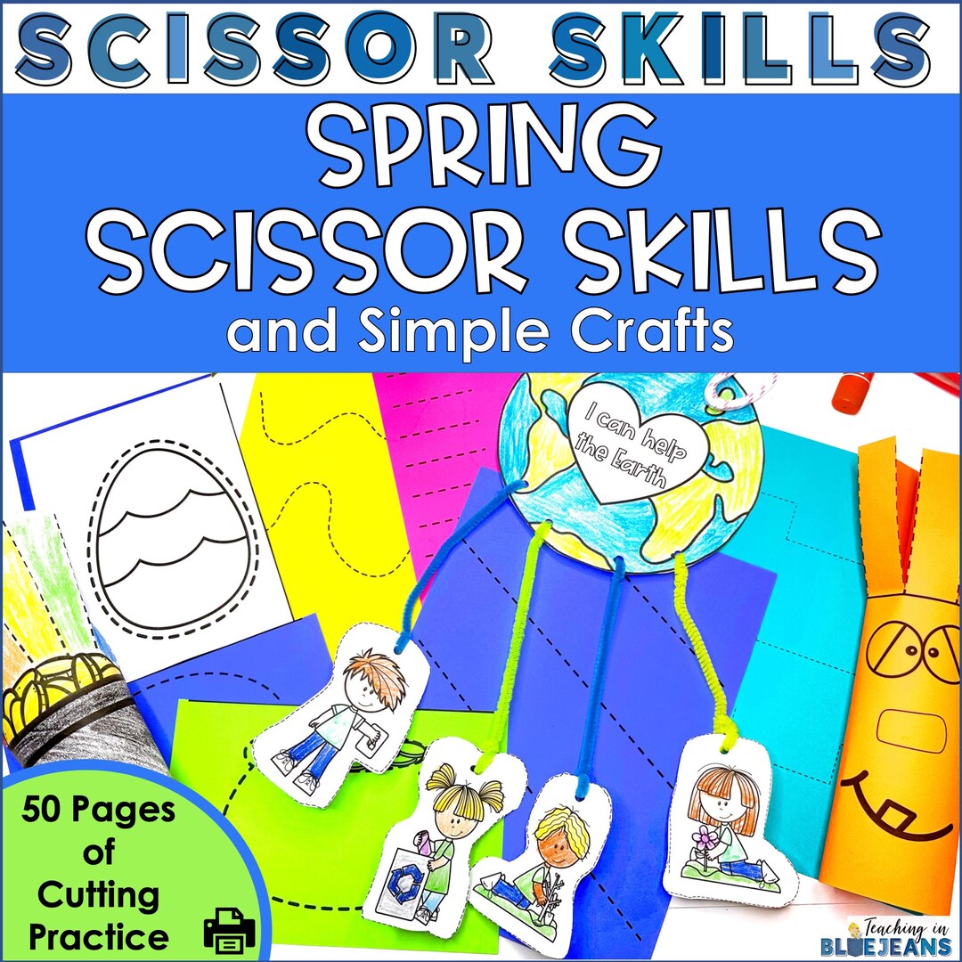 Spring Scissor Skills Printable Cutting Practice + Crafts for Kids ...