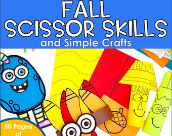 Fall Scissor Skills and Cutting Crafts for Kids – Printable Fall, Halloween, and Thanksgiving Cut and Paste Activities