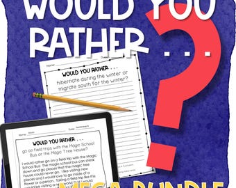 Would You Rather Writing Prompts for Kids Bundle – 100+ Fun Printable & Digital Writing Activities