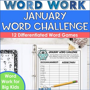 January Word Building Puzzles for Kids – Printable Spelling & Word Work Games for 2nd–5th Grade