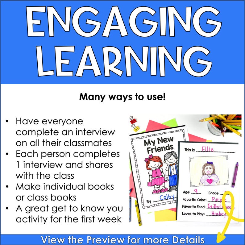 Get to Know You Interview Activity for Kids – Back to School Ice ...