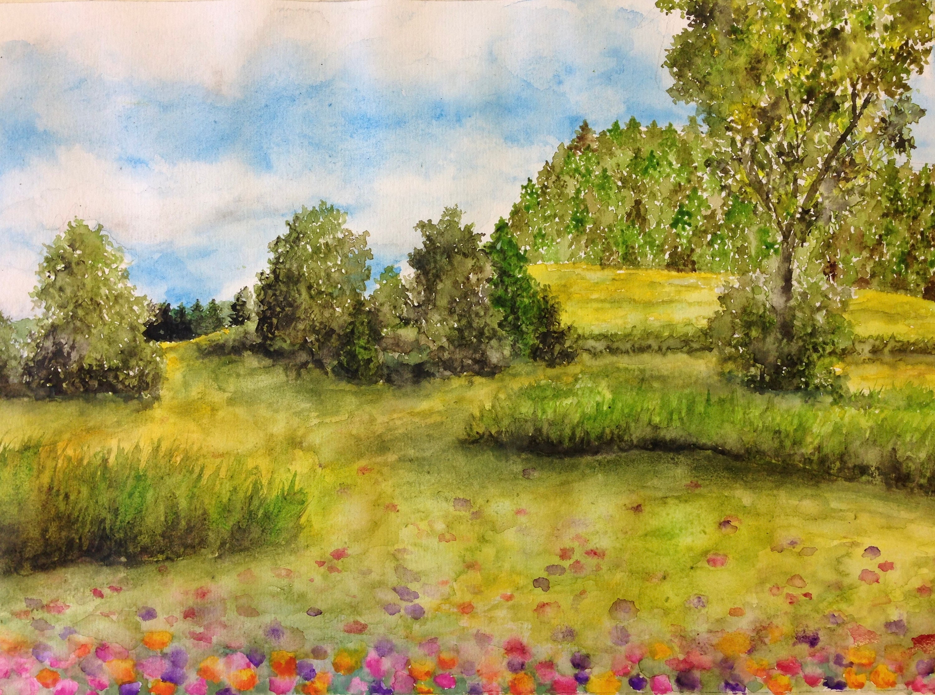 Custom Watercolor Landscape Paintings From Photos Etsy