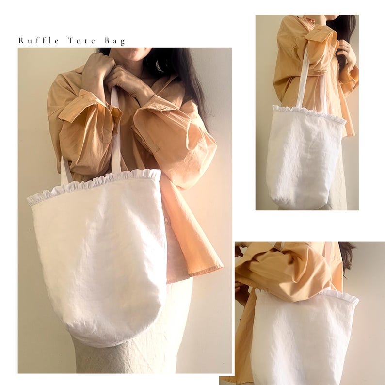 Ruffle Tote Bag Sewing Pattern PDF | Beginner Friendly | Video Tutorial ...