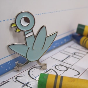 pigeon book mo willems preschool teacher pin enamel pin daycare teacher gift