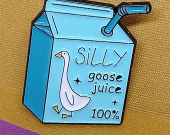 Silly Goose Juice Enamel Pin - Cute Lanyard Pin