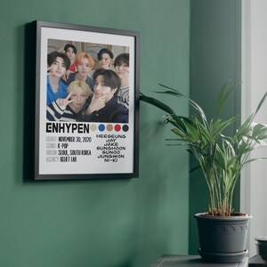 Póster de Enhypen / Descarga digital / 8x10, A4, tamaño carta (EE. UU.) 8.5x11, 11x14, 16x20 / Merchandising / K-Pop / Regalo / Arte mural / Decoración del hogar / Arte de fans