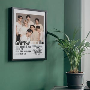 Póster de Enhypen / Descarga digital / 8x10, A4, tamaño carta (EE. UU.) 8.5x11, 11x14, 16x20 / Merchandising / K-Pop / Regalo / Arte mural / Decoración del hogar / Arte de fans