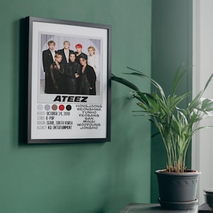 Póster de ATEEZ / Descarga digital / 8x10, A4, Carta EE. UU. 8.5x11, 11x14, 16x20 / Merchandising / K-Pop / Regalo / Arte mural / Decoración del hogar / Arte de fans